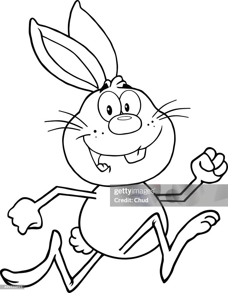 Black And White Smiling Rabbit Running High-Res Vector Graphic - Getty Images Black And White Smiling Rabbit Running High-Res Vector Graphic - Getty Images