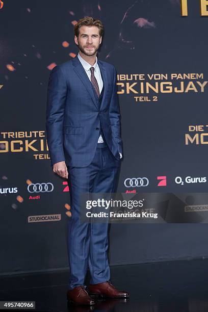 Liam Hemsworth attends "The Hunger Games: Mockingjay - Part 2" world premiere on November 04, 2015 in Berlin, Germany.