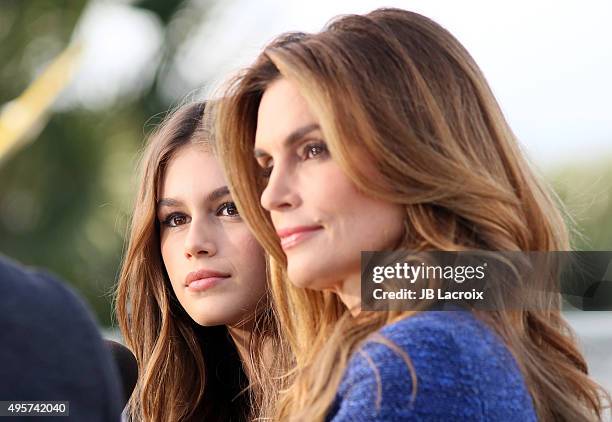 Model Kaia Gerber and Cindy Crawford are seen on November 04, 2015 in Los Angeles, California.