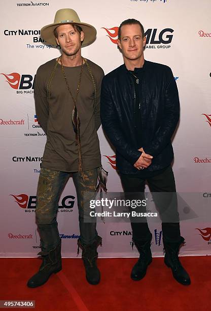 Singers Brian Kelley and Tyler Hubbard of Florida Georgia Line attend as Big Machine Label Group celebrates The 49th Annual CMA Awards at Rosewall on...