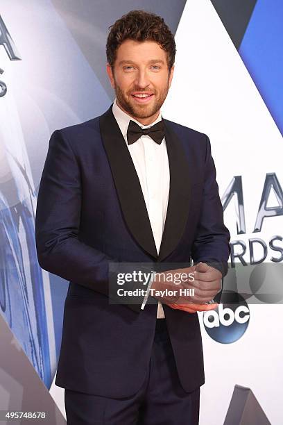 Brett Eldredge attends the 49th annual CMA Awards at the Bridgestone Arena on November 4, 2015 in Nashville, Tennessee.