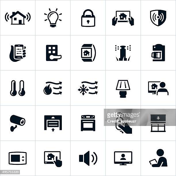 smart home automatisierungen symbole - zweckmäßigkeit stock-grafiken, -clipart, -cartoons und -symbole