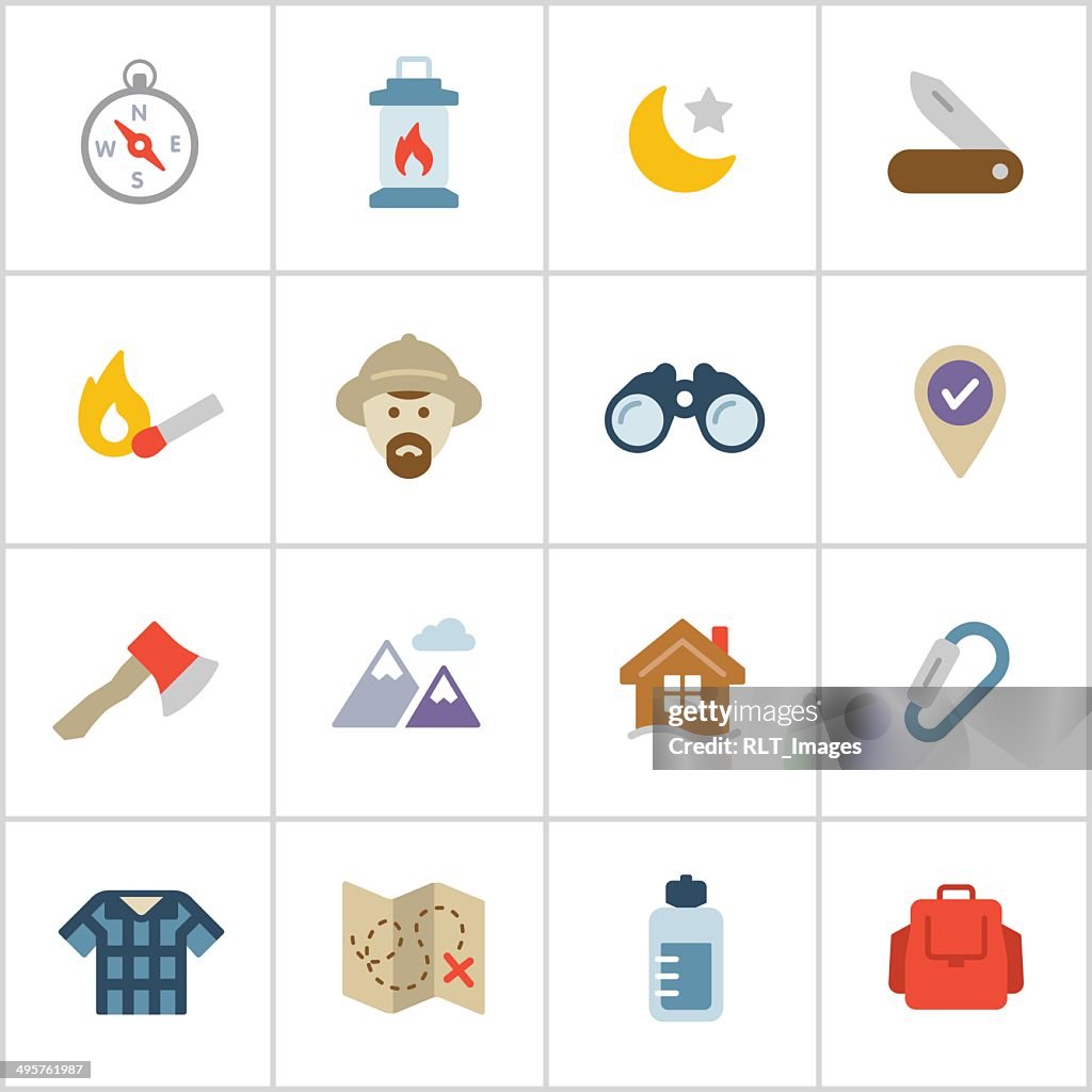 Wilderness & Exploration Icons — Poly Series