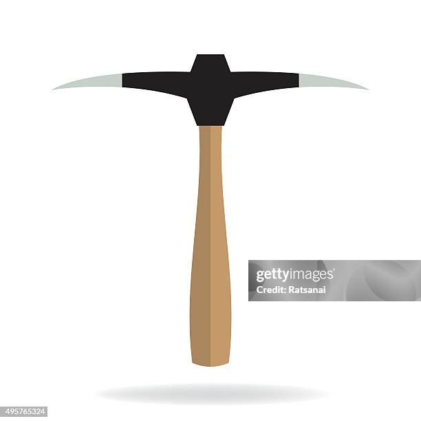 pickaxe icon vector - pickaxe icon stock illustrations