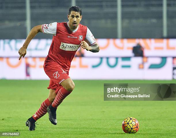 Marco Borriello of Carpi in action during the Serie A match between Frosinone Calcio and Carpi FC at Stadio Matusa on October 28, 2015 in Frosinone,...