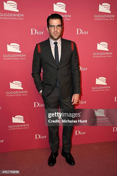 Zachary Quinto attends the 2015 Guggenheim International Gala Pre-Party made possible by Dior at Solomon R. Guggenheim Museum on November 4, 2015 in...