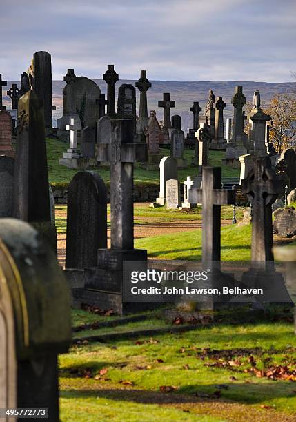 old town cemetery, stirling, scotland. - stirling scotland stock pictures, royalty-free photos & images