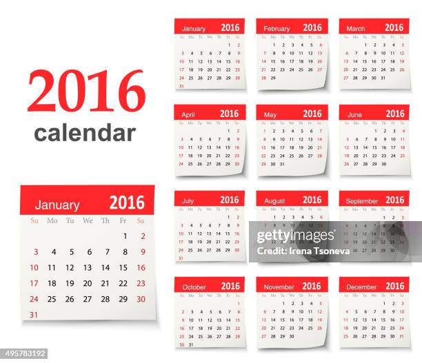 stockillustraties, clipart, cartoons en iconen met calendar for 2016 - vector - 2016
