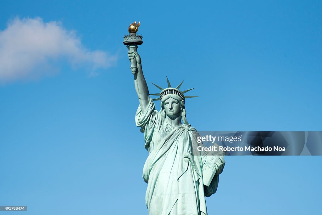Statue of Liberty in New York City a major tourist landmark...
