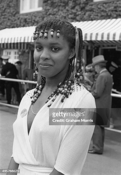 Nineteen year-old Enola Griffith, of Reading, at the Royal Ascot race meeting, 18th June 1980.