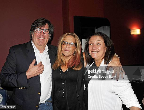 Kevin Meaney, Michelle Balan and Nancy Lombardo attends Michelle Balan's Birthday Bash at Gotham Comedy Club on November 4, 2015 in New York City.