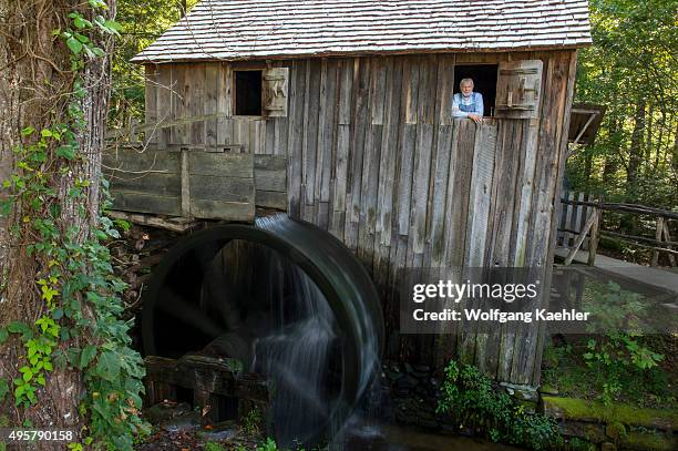 The John P. Cable Grist Mill in Cades Cove, Great Smoky Mountains National Park in Tennessee, USA, was built in the early 1870s.