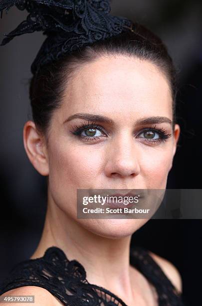 Michala Banas poses at the Emirates Marquee on Oaks Day at Flemington Racecourse on November 5, 2015 in Melbourne, Australia.