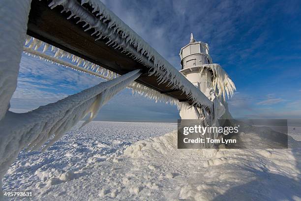 st. joseph lighthouse - polar vortex stock pictures, royalty-free photos & images