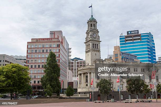 aotea square with the historic town hall building, auckland, auckland region, new zealand - auckland townhall stock pictures, royalty-free photos & images
