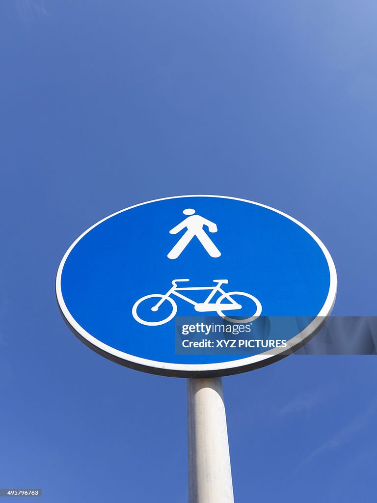 Cycle and pedestrian route sign, Italy