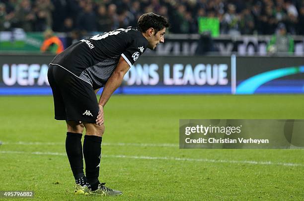 Lars Stindl of Borussia Moenchengladbach during the UEFA Champions League group stage match between Borussia Moenchengladbach and Juventus Turin at...