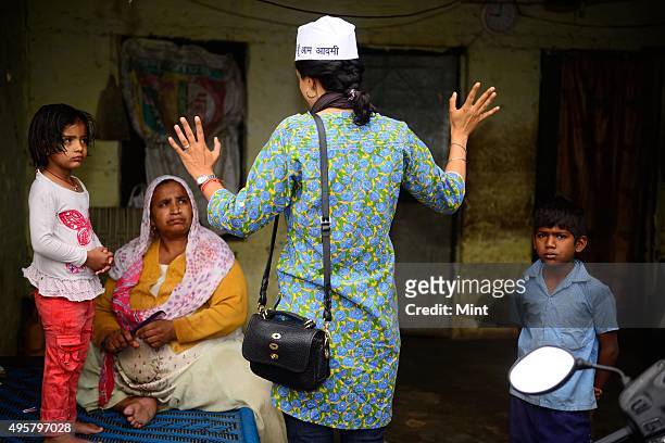 Candidate Gul Panag during an election campaign for Lok Sabha election 2014, on March 27, 2014 in Chandigarh, India.