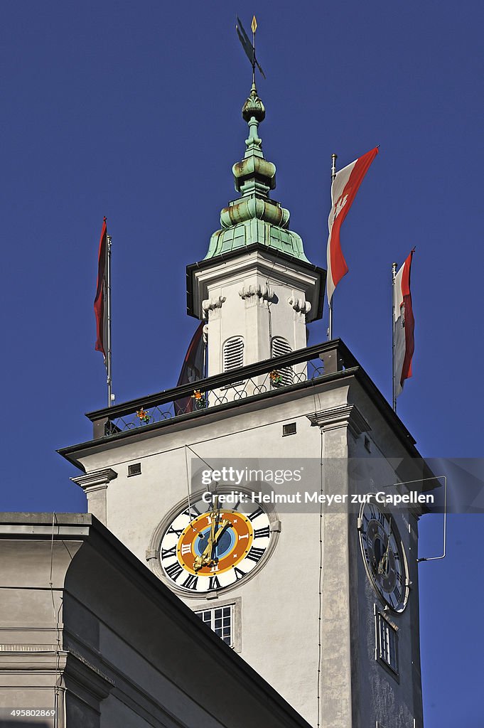 Tower of the Old Town Hall, from the beginning of the 17th century, Salzburg, Salzburg State, Austria