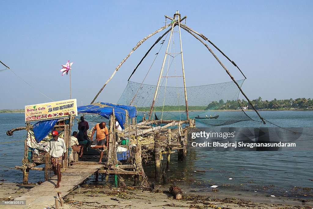 Kerala Chinese fishing nets in cochin