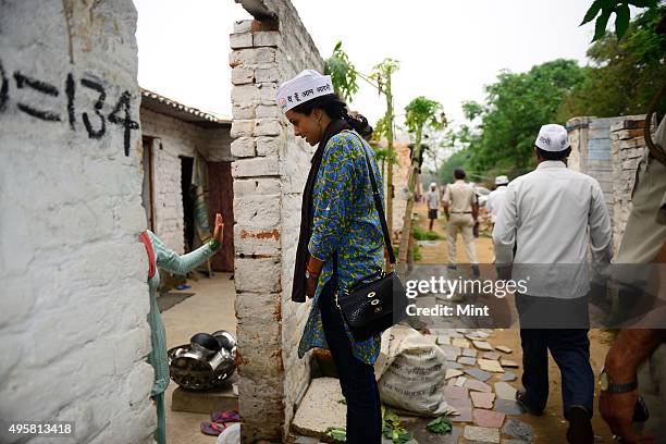 Candidate Gul Panag during an election campaign for Lok Sabha election 2014, on March 27, 2014 in Chandigarh, India.