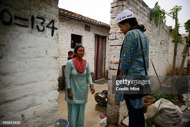 Candidate Gul Panag during an election campaign for Lok Sabha election 2014, on March 27, 2014 in Chandigarh, India.