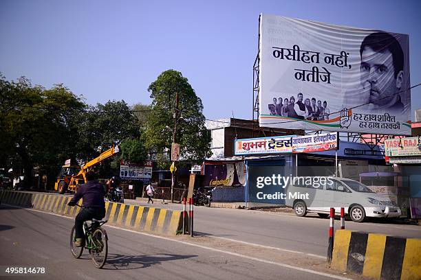 Posters of Aam Aadmi Party after a rally on March 2, 2014 in Kanpur, India.