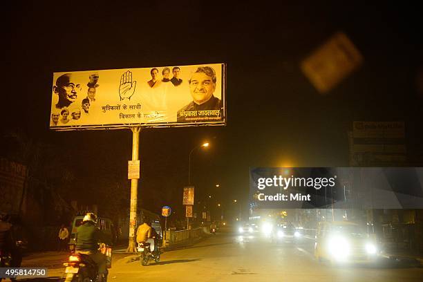 Posters of Aam Aadmi Party after a rally on March 2, 2014 in Kanpur, India.