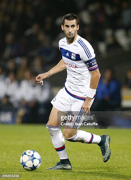 Maxime Gonalons of Lyon in action during the UEFA Champions league match between Olympique Lyonnais and FC Zenit St Petersburg at Stade de Gerland on...
