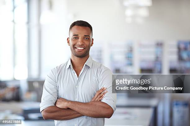 you are the creator of your own success - african american business man stockfoto's en -beelden