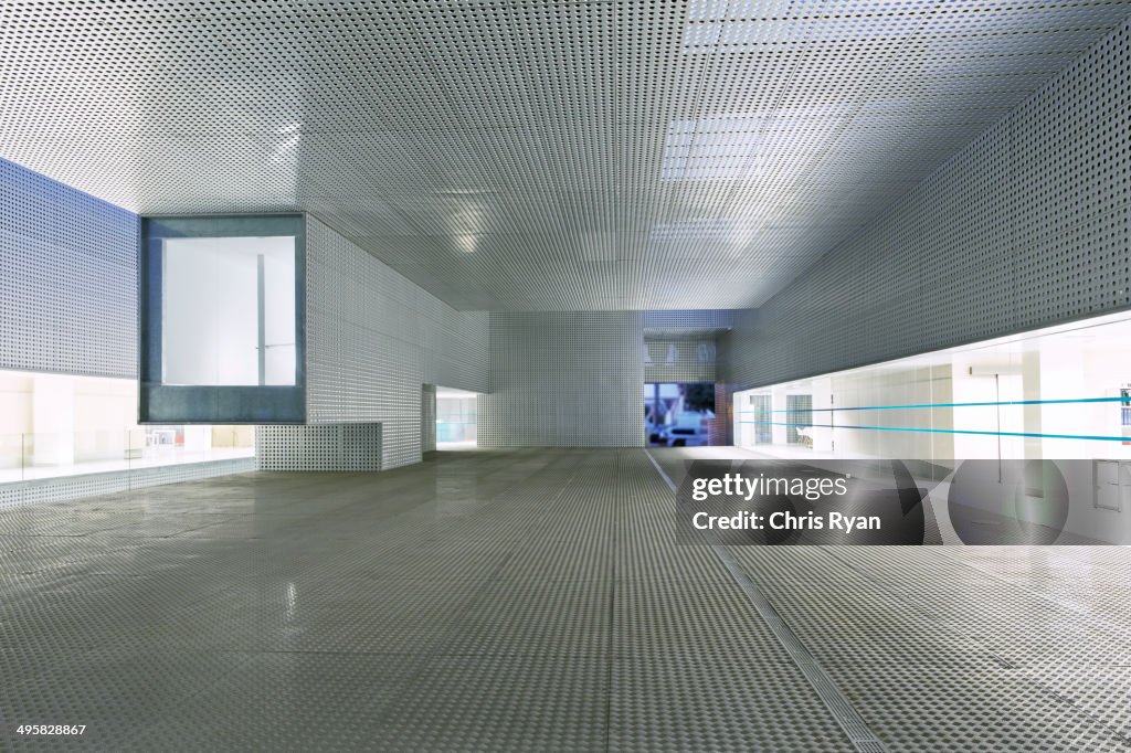 Illuminated windows of modern office building