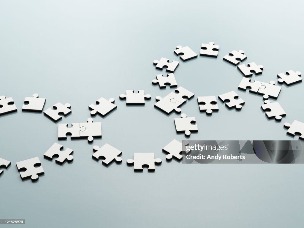 Connected jigsaw pieces