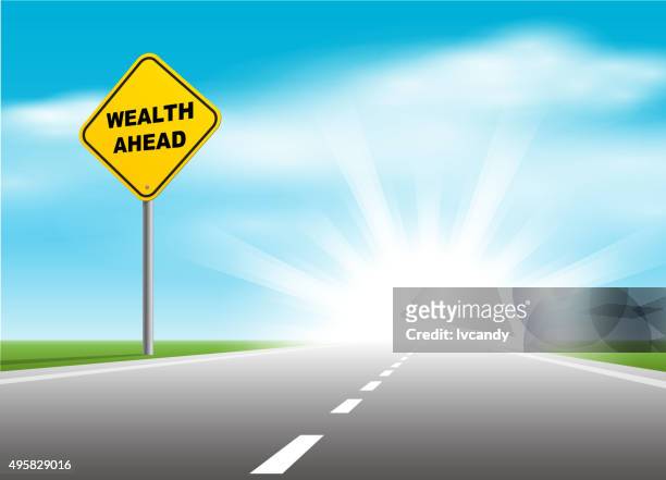 wealth ahead - bright future stock illustrations