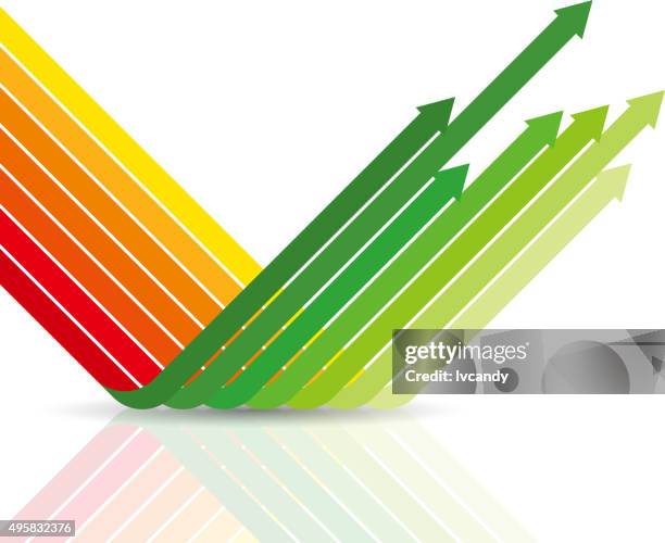 bildbanksillustrationer, clip art samt tecknat material och ikoner med decline change to growth - näringsliv och industri