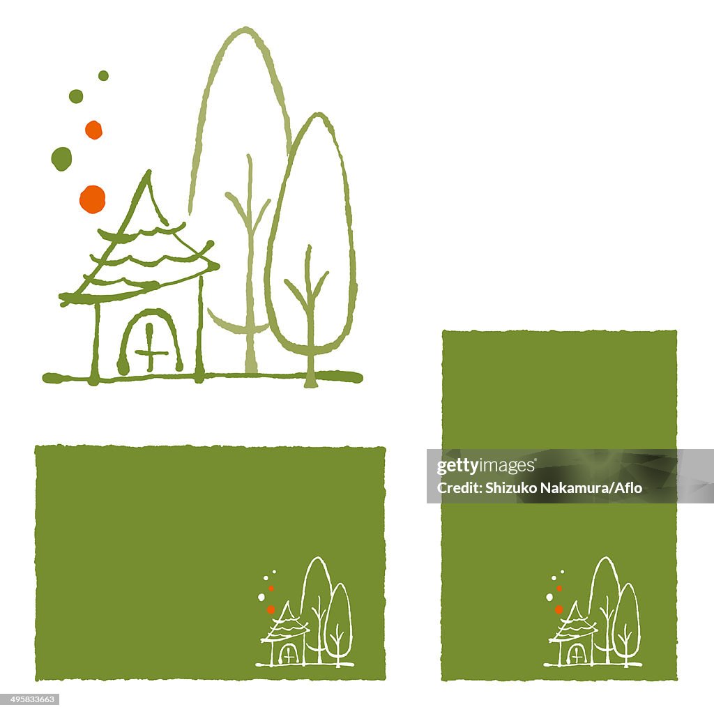 Small house and trees