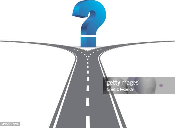 choose the direction - road intersection stock illustrations