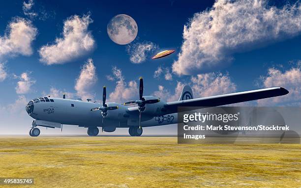 the enola gay b-29 superfortress at walker air force base. - us air force stock illustrations