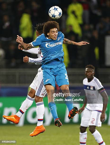 Axel Witsel of FC Zenit in action during the UEFA Champions league match between Olympique Lyonnais and FC Zenit St Petersburg at Stade de Gerland on...