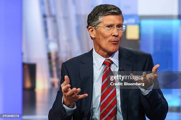 John Thain, chief executive officer of CIT Group Inc., speaks during a Bloomberg Television interview in New York, U.S., on Thursday, Nov. 5, 2015....