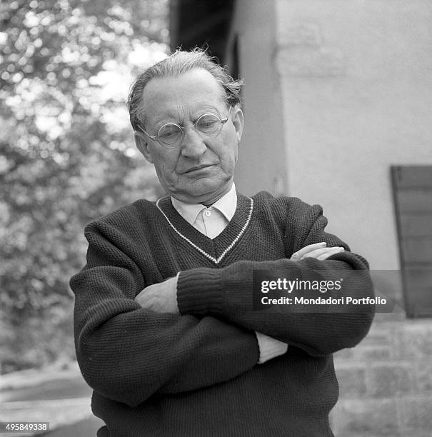 Portrait of Italian politician Alcide De Gasperi. Borgo Valsugana, 7th August 1953