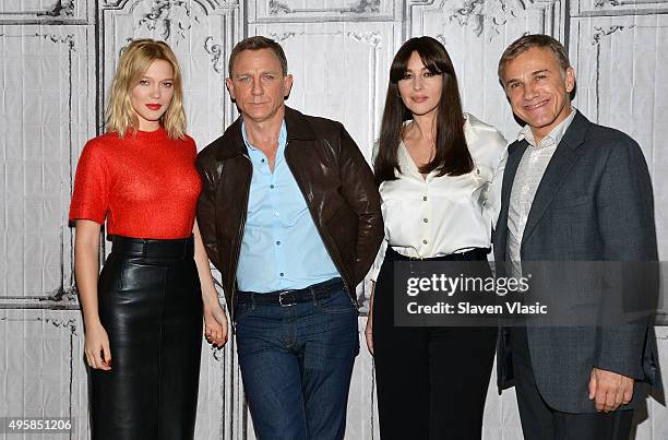 monica bellucci daniel craig spectre Lea Seydoux, Daniel Craig, Monica Bellucci and Christoph Waltz visit AOL BUILD to discuss their latest movie in the Bond series "Spectre" at AOL...