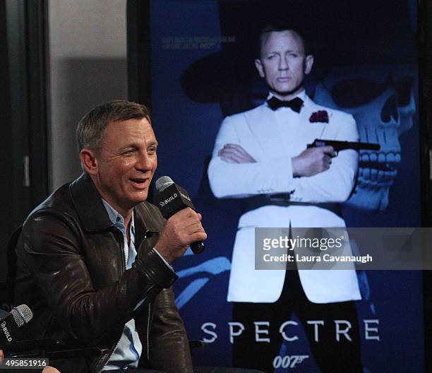Daniel Craig attends AOL BUILD Series Presents: "Spectre" at AOL Studios In New York on November 5, 2015 in New York City.
