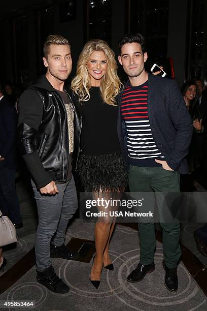 Donny! Premiere Party" -- Pictured: Lance Bass, Christie Brinkley from "Donny!", Michael Turchin --