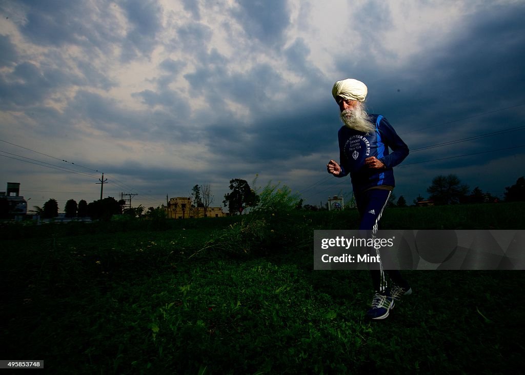 102-Year-Old Marathon Runner Fauja Singh At His Jalandhar House