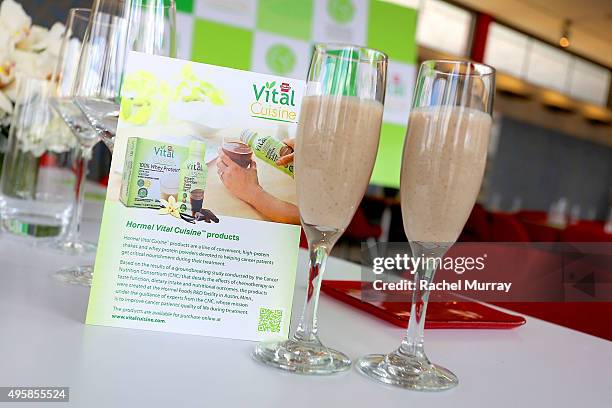 View of Vital Cuisine shake during The Cancer Nutrition Consortium celebration launch of Hormel Vital Cuisine products hosted by Whitney Port at...