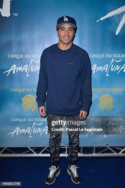 Samy Seghir attends a photocall prior to the "Amaluna" show from Cirque Du Soleil at Parc de Bagatelle on November 5, 2015 in Paris, France.