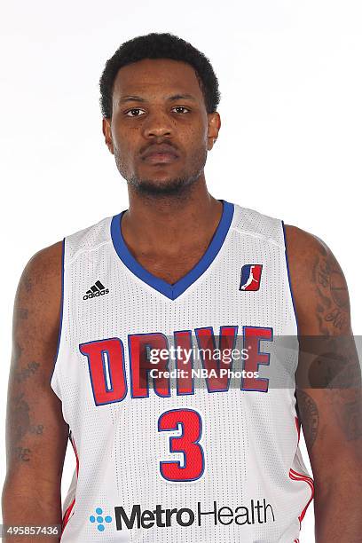 Devin Ebanks of the Grand Rapids Drive poses for a head shot during the NBA Development League media day on November 3, 2014 in Grand Rapids,...