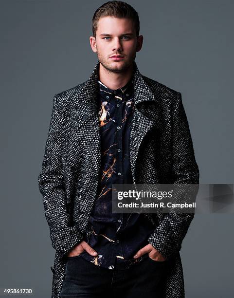 Actor Jeremy Irvine is photographed for Just Jared on September 24, 2015 in Los Angeles, California.