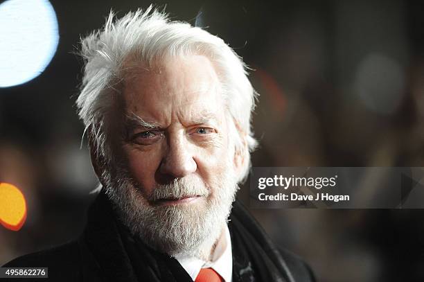 Donald Sutherland attends The Hunger Games: Mockingjay Part 2 - UK Premiere at Odeon Leicester Square on November 5, 2015 in London, England.