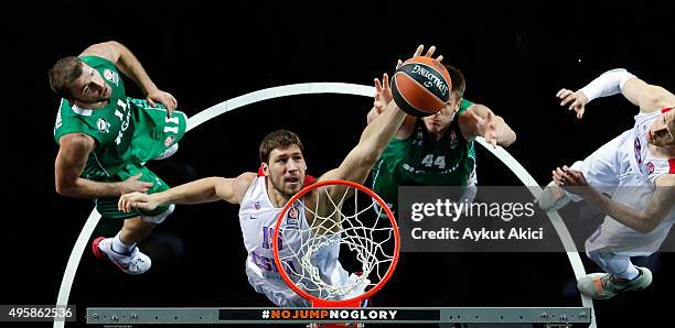 Viacheslav Kravtsov, #15 of CSKA Moscow in action during the Turkish Airlines Euroleague Basketball Regular Season date 4 game between Darussafaka...